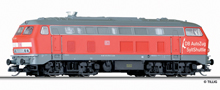 [Lokomotivy] → [Motorov] → [BR 218] → 02714 E: dieselov lokomotiva erven s edou stechou „Sylt-Shuttle“
