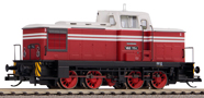 [Lokomotivy] → [Motorov] → [V 60] → 47367: dieselov lokomotiva erven-bl s dvojitm pruhem a s ernm rmem, erven kola
