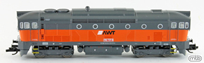 [Lokomotivy] → [Motorov] → [T478.3 „Brejlovec”] → AWT-753-737: dieselov lokomotiva ed s oranovm pruhem