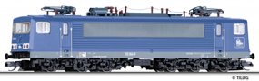 [Lokomotivy] → [Elektrick] → [BR 155] → 04321: elektrick lokomotiva modr s ernou stechou a polopantografy, ern rm a pojezd