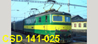 [Lokomotivy] &rarr;&nbsp;[Elektrick�]&nbsp;&rarr;&nbsp;[E499.1/E469.1]&nbsp;&rarr;&nbsp;CSD-141-025: elektrick� lokomotiva zelen� s �edou st�echou a �lut�m v�stra�n�m pruhem