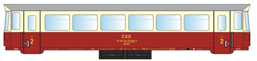 [Lokomotivy] → [Motorov vozy a jednotky] → [M152 (810)] → 33775: ppojn vz erven-slonov kost s edou stechou
