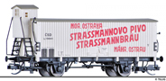 [Nkladn vozy] → [Kryt] → [2-os s nzkou stechou] → 17392: chladic vz bl s edou stechou „Strassmannbru Mhrisch Ostrau“