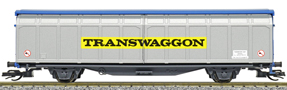 [Nkladn vozy] → [Kryt] → [2-os s posuvnmi bonicemi] → 37563: nkladn vz modr se stbrnmi posuvnmi bonicemi „Transwaggon“