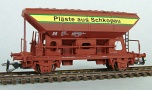 [Nkladn vozy] → [Samovsypn] → [2-os Fcs/Tds] → 4338-1: nkladn samovsypn vz hnd se lutm pruhem „Plaste aus Schkopau“