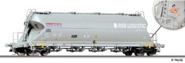 [Nkladn vozy] → [Samovsypn] → [4-os na sypk hmoty] → 501097: ed ″RSB Logistic″, graffiti na eln stran