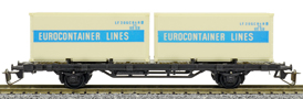 [Nkladn vozy] → [Nzkostnn] → [2-os Sm] → [0]4521: nkladn ploinov vz ern se dvma 20′ kontejnery „EUROCONTAINER LINES“