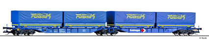 [Nkladn vozy] → [Nzkostnn] → [6-os Kombiwaggon] → 501368: dvoudln kontejnerov vz modr s vmnnmi prynami „Rieck“