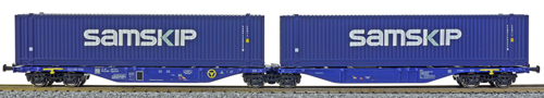 [Nkladn vozy] → [Nzkostnn] → [6-os Kombiwaggon] → H70506: dvoudln kontejnerov vz modr se dvma kontejnery 45′ „SAMSKIP“