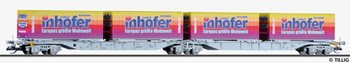 [Nkladn vozy] → [Nzkostnn] → [6-os Kombiwaggon] → 18032: dvoudln kontejnerov vz ed  „Kombiwaggon“ s nkladem ty kontejner 20′ „Inhofer“