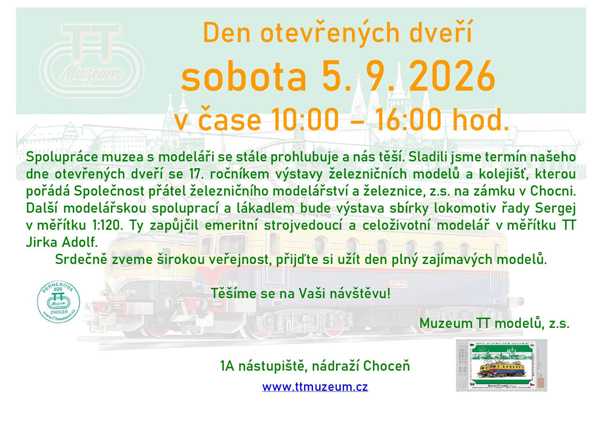 Den otev�en�ch dve�� v Muzeu TT model� v Chocni